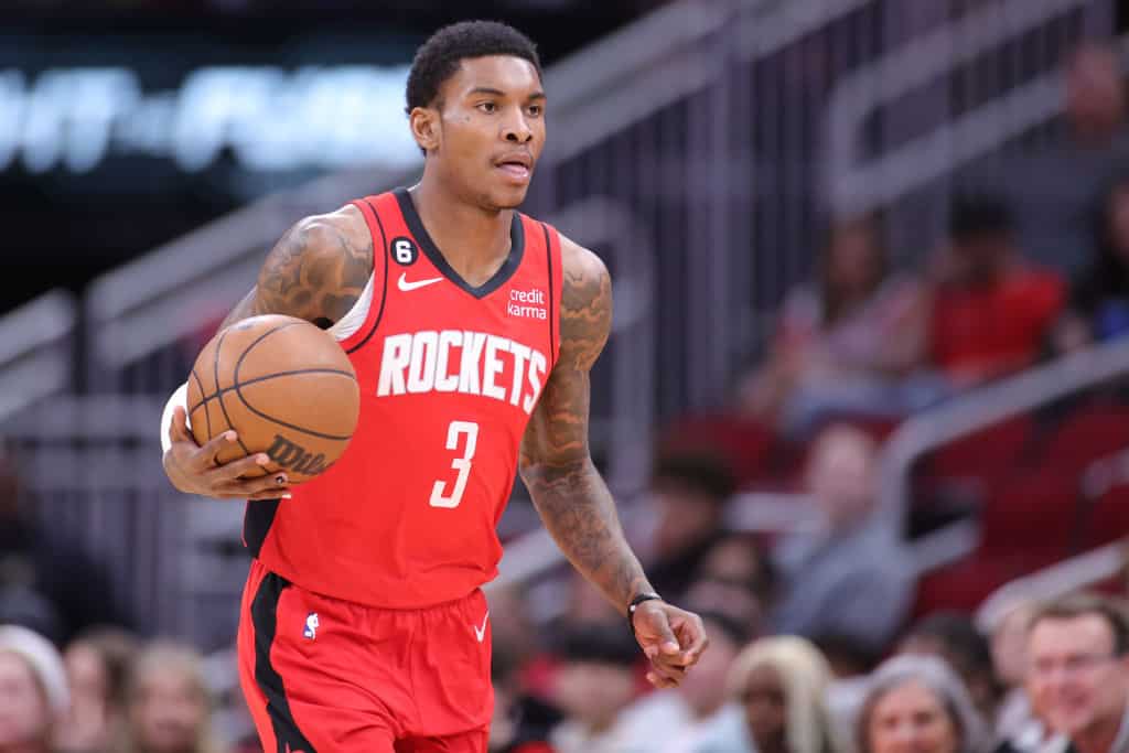 Kevin Porter Jr. #3 of the Houston Rockets in action against the Minnesota Timberwolves at Toyota Center on January 08, 2023 in Houston, Texas.